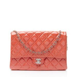 Chanel Patent Leather Chain Flap Clutch